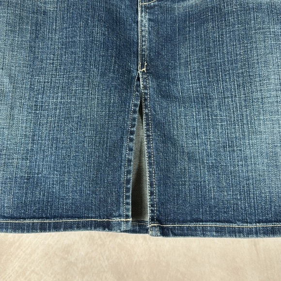 Ezra Fitch Classic Blue Denim Jean Skirt Size 28 Y2K Retro Vintage Front Slit - Picture 4 of 13